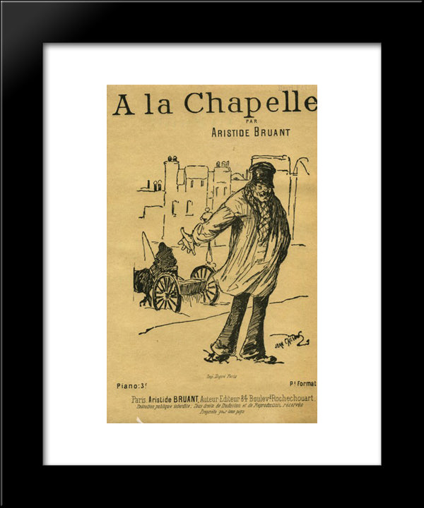 A La Chapelle 20x24 Black Modern Wood Framed Art Print Poster by Steinlen, Theophile