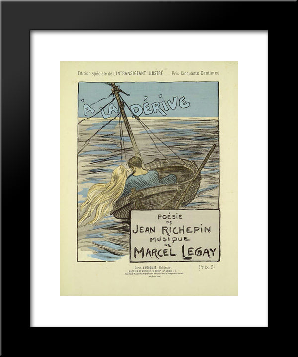 A La Derive 20x24 Black Modern Wood Framed Art Print Poster by Steinlen, Theophile