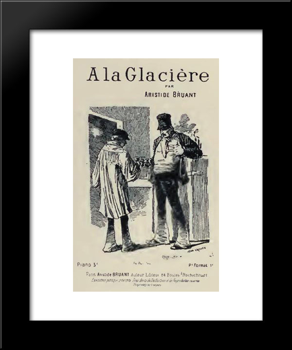A La Glaciere 20x24 Black Modern Wood Framed Art Print Poster by Steinlen, Theophile