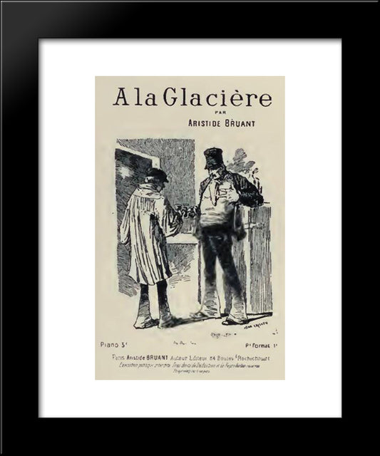 A La Glaciere 20x24 Black Modern Wood Framed Art Print Poster by Steinlen, Theophile