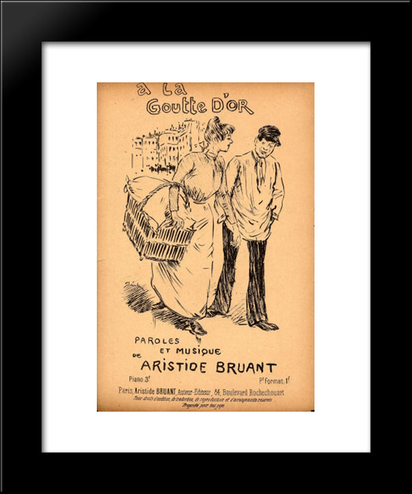 A La Goutte D'Or -1886 20x24 Black Modern Wood Framed Art Print Poster by Steinlen, Theophile