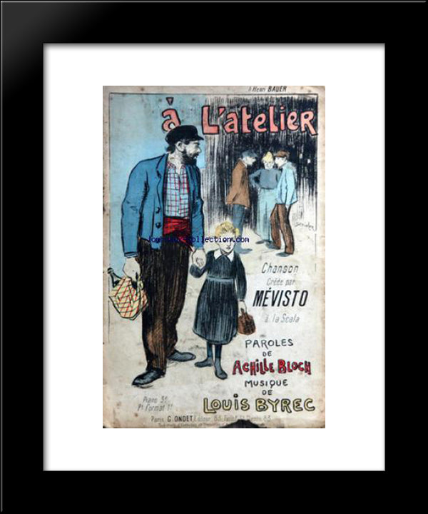 A L'Atelier 20x24 Black Modern Wood Framed Art Print Poster by Steinlen, Theophile