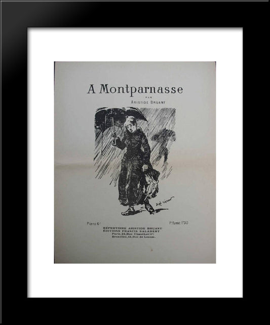 A Montparnasse 20x24 Black Modern Wood Framed Art Print Poster by Steinlen, Theophile