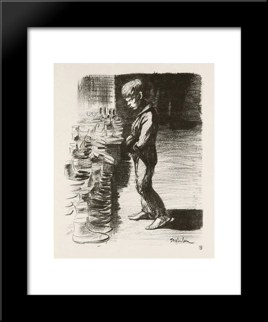 A Propos Des Bottes 20x24 Black Modern Wood Framed Art Print Poster by Steinlen, Theophile