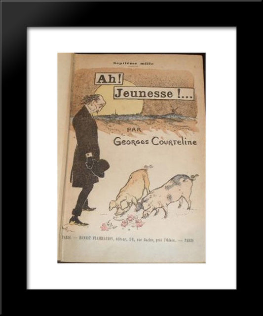 Ah Jeunesse 20x24 Black Modern Wood Framed Art Print Poster by Steinlen, Theophile