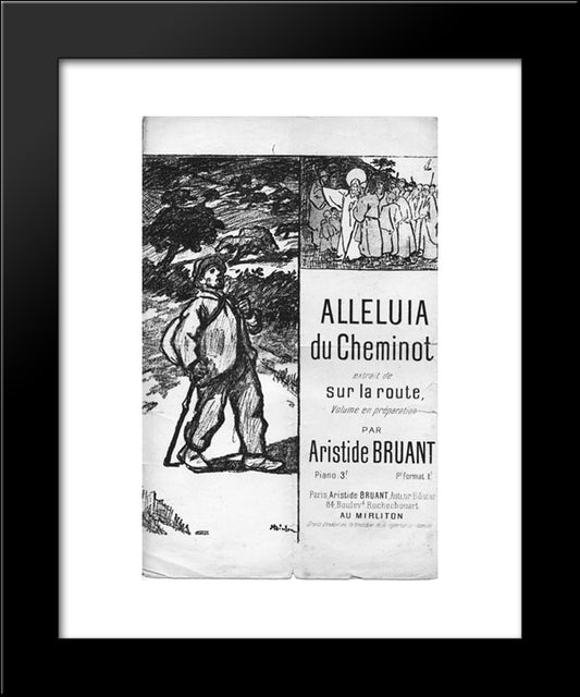 Alleluia De Cheminot 20x24 Black Modern Wood Framed Art Print Poster by Steinlen, Theophile