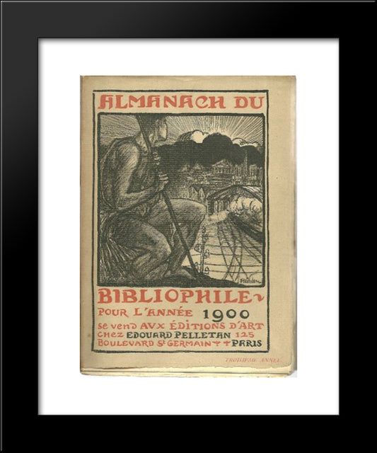 Almanach Du Bibliophile Pour L'Annee 20x24 Black Modern Wood Framed Art Print Poster by Steinlen, Theophile