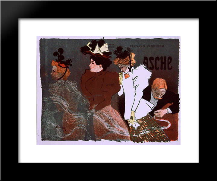 Asche 20x24 Black Modern Wood Framed Art Print Poster by Steinlen, Theophile