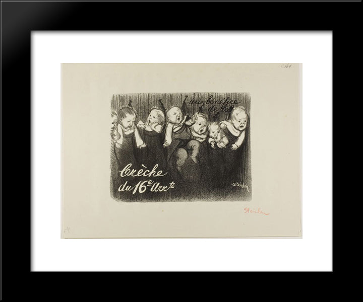 Au Benefice De La Creche Du 16E Arrondissement 20x24 Black Modern Wood Framed Art Print Poster by Steinlen, Theophile