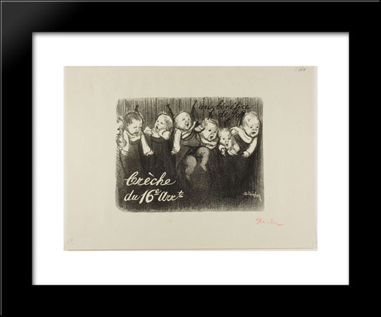 Au Benefice De La Creche Du 16E Arrondissement 20x24 Black Modern Wood Framed Art Print Poster by Steinlen, Theophile