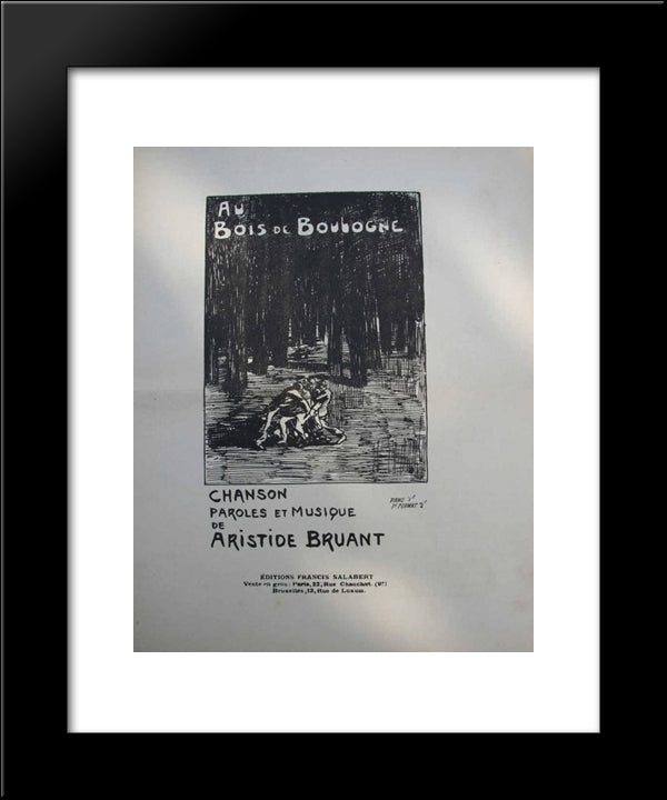 Au Bois De Boulogne 20x24 Black Modern Wood Framed Art Print Poster by Steinlen, Theophile