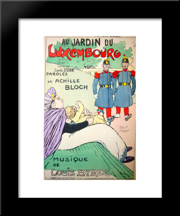 Au Jardin Du Luxembourg 20x24 Black Modern Wood Framed Art Print Poster by Steinlen, Theophile