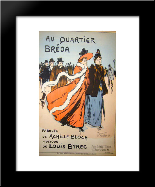 Au Quartier Breda 20x24 Black Modern Wood Framed Art Print Poster by Steinlen, Theophile