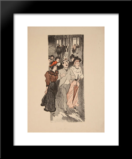 Aupres De Ma Blonde 20x24 Black Modern Wood Framed Art Print Poster by Steinlen, Theophile