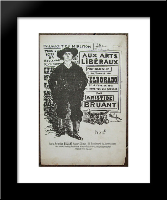 Aux Arts Liberaux 20x24 Black Modern Wood Framed Art Print Poster by Steinlen, Theophile
