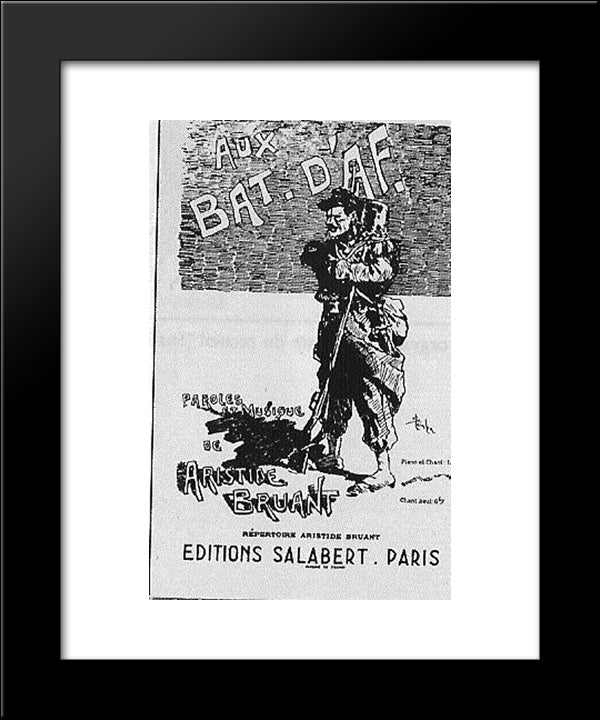 Aux Bat-D'Af 20x24 Black Modern Wood Framed Art Print Poster by Steinlen, Theophile