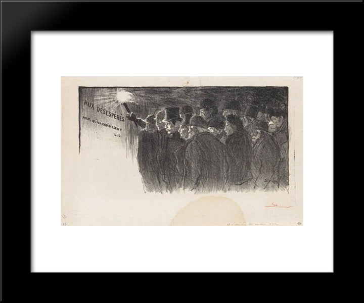 Aux Desesperes Pour Qu-Ils Choisissent 20x24 Black Modern Wood Framed Art Print Poster by Steinlen, Theophile
