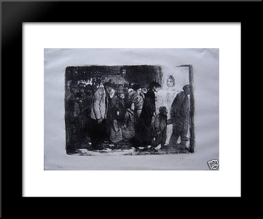 Aux Vrais Pauvres- Les Mauvais Riches 20x24 Black Modern Wood Framed Art Print Poster by Steinlen, Theophile