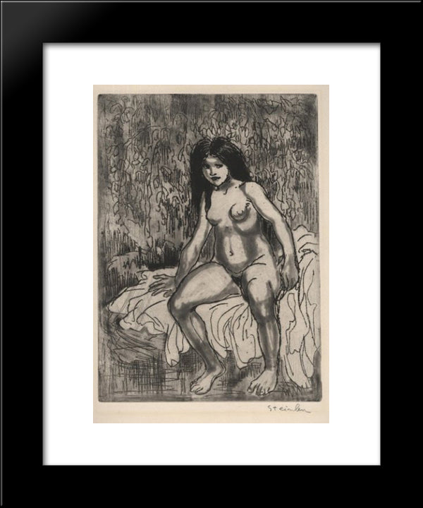 Baigneuse En Plein Air 20x24 Black Modern Wood Framed Art Print Poster by Steinlen, Theophile
