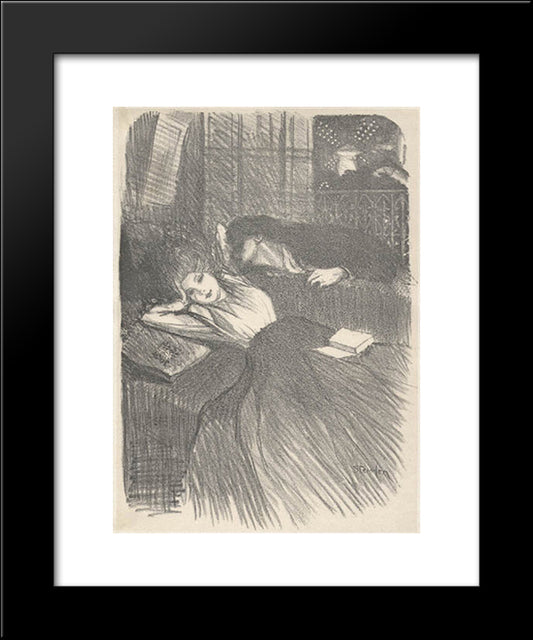 Baiser D'Amants 20x24 Black Modern Wood Framed Art Print Poster by Steinlen, Theophile