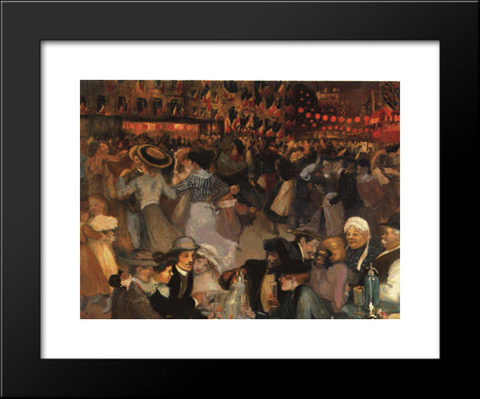 Ball 20x24 Black Modern Wood Framed Art Print Poster by Steinlen, Theophile