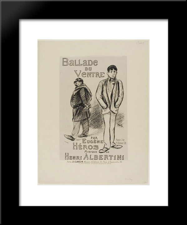 Ballade Du Ventre 20x24 Black Modern Wood Framed Art Print Poster by Steinlen, Theophile