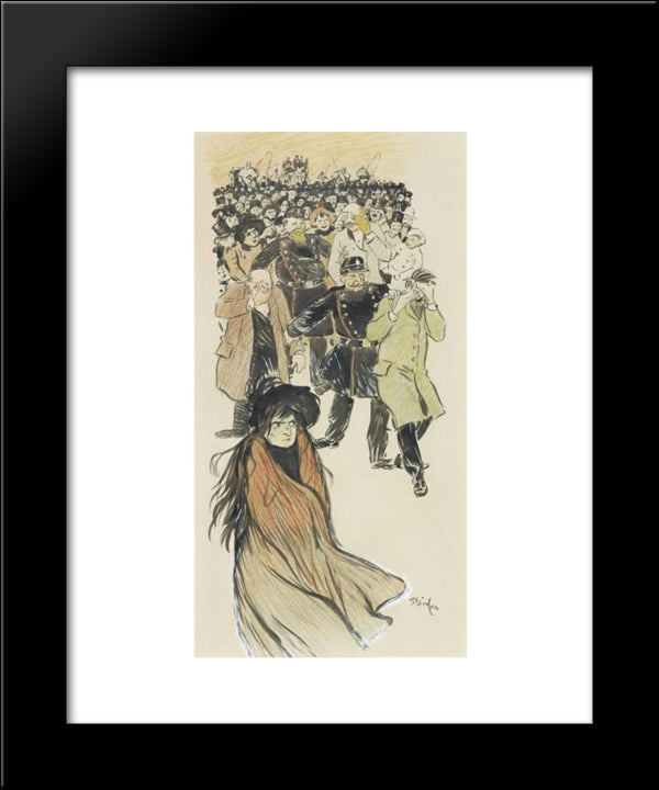 Ballade Du Vitriole Original Drawing 20x24 Black Modern Wood Framed Art Print Poster by Steinlen, Theophile