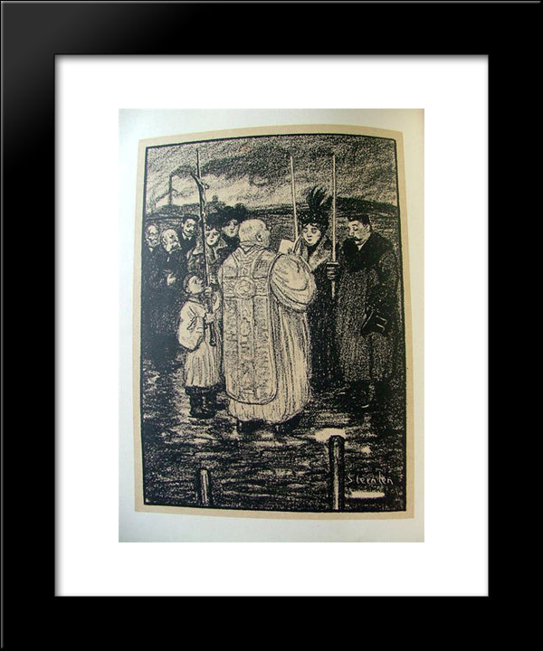 Bapteme 20x24 Black Modern Wood Framed Art Print Poster by Steinlen, Theophile