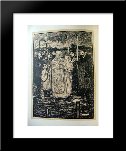 Bapteme 20x24 Black Modern Wood Framed Art Print Poster by Steinlen, Theophile