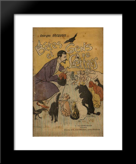 Betes Et Gens De Lettres 20x24 Black Modern Wood Framed Art Print Poster by Steinlen, Theophile