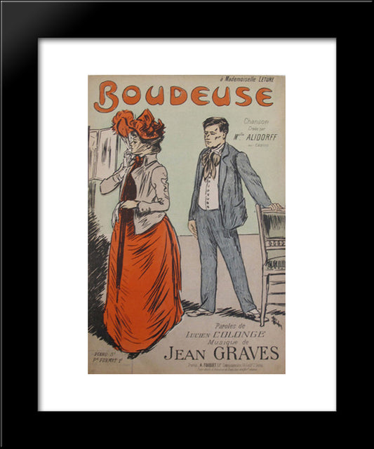 Boudeuse 20x24 Black Modern Wood Framed Art Print Poster by Steinlen, Theophile
