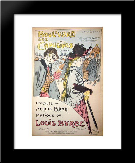 Boulvard Des Capucines 20x24 Black Modern Wood Framed Art Print Poster by Steinlen, Theophile