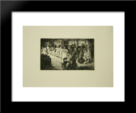 Bout De Rue Le Soir 20x24 Black Modern Wood Framed Art Print Poster by Steinlen, Theophile