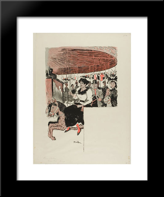 Brune 20x24 Black Modern Wood Framed Art Print Poster by Steinlen, Theophile