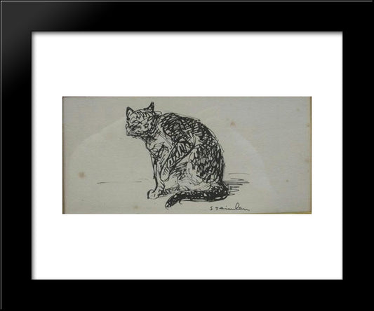 Cat Binoche 20x24 Black Modern Wood Framed Art Print Poster by Steinlen, Theophile