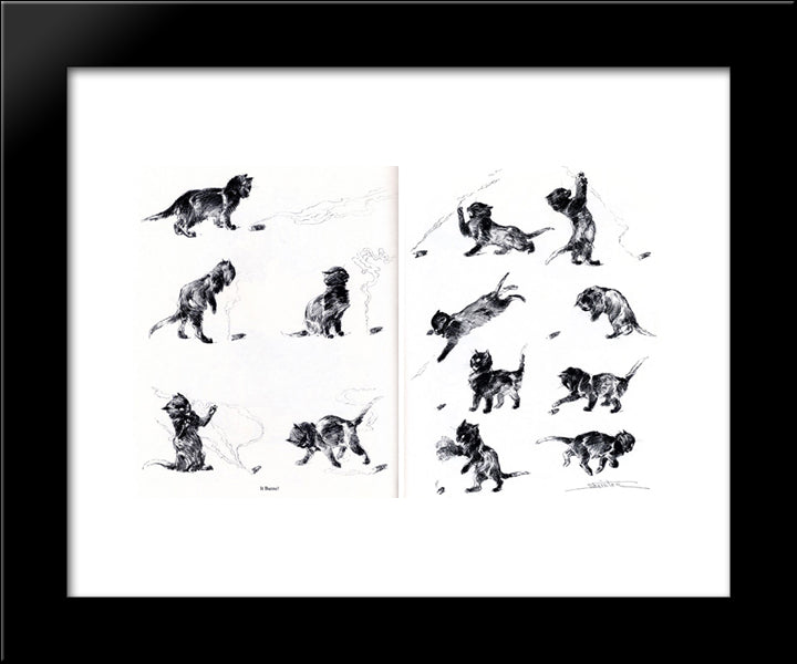 Cat It Burns 20x24 Black Modern Wood Framed Art Print Poster by Steinlen, Theophile