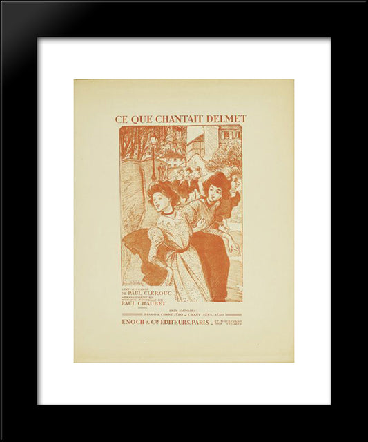 Ce Que Chantait Delmet 20x24 Black Modern Wood Framed Art Print Poster by Steinlen, Theophile