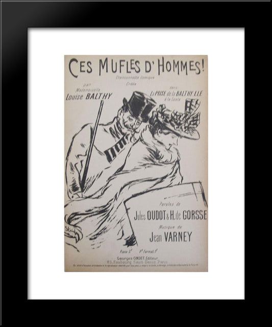 Ces Mufles D'Hommes 20x24 Black Modern Wood Framed Art Print Poster by Steinlen, Theophile