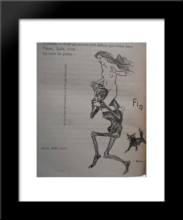 Champsaur - Lulu- Roman Clownesque 20x24 Black Modern Wood Framed Art Print Poster by Steinlen, Theophile
