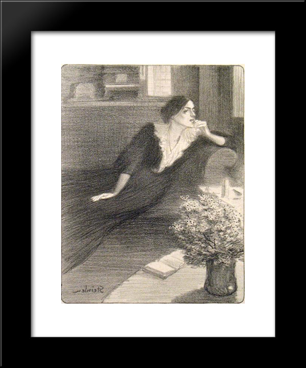 Chanson Crepusculaire 20x24 Black Modern Wood Framed Art Print Poster by Steinlen, Theophile