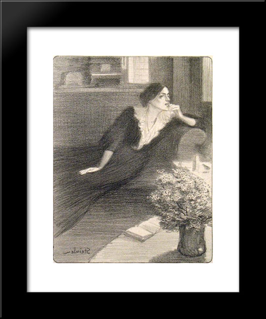 Chanson Crepusculaire 20x24 Black Modern Wood Framed Art Print Poster by Steinlen, Theophile