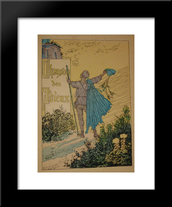 Chanson Des Adieux 20x24 Black Modern Wood Framed Art Print Poster by Steinlen, Theophile