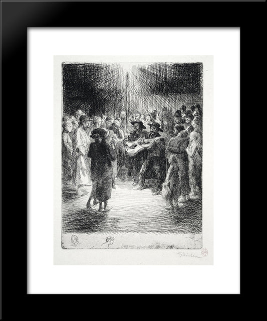 Chanson Du Soir 20x24 Black Modern Wood Framed Art Print Poster by Steinlen, Theophile