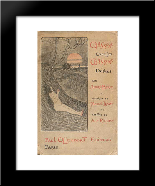 Chansons Cruelles Chansons Douces 20x24 Black Modern Wood Framed Art Print Poster by Steinlen, Theophile