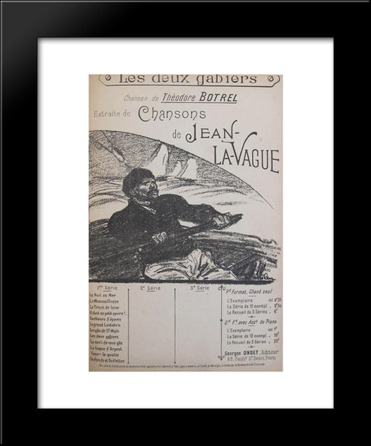 Chansons De Jean La Vague 20x24 Black Modern Wood Framed Art Print Poster by Steinlen, Theophile