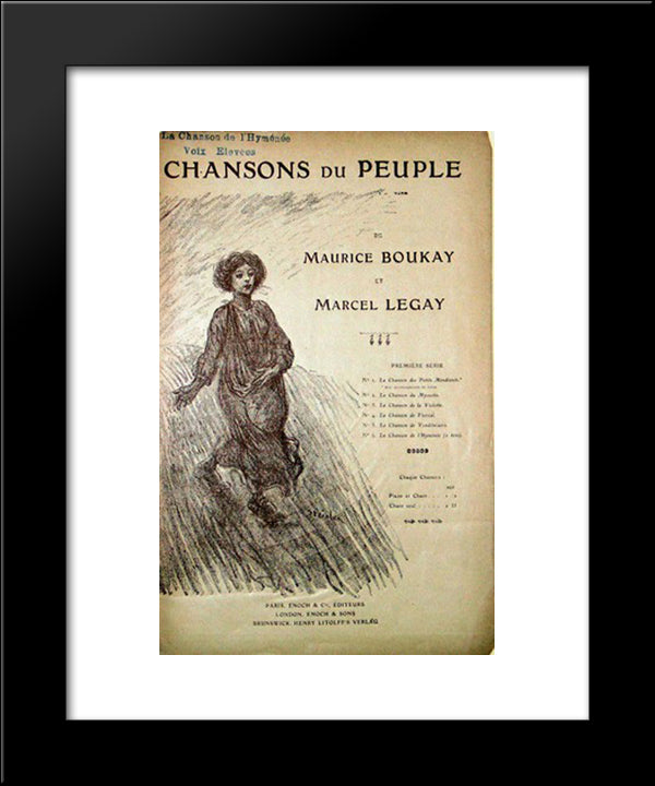 Chansons Du Peuple 20x24 Black Modern Wood Framed Art Print Poster by Steinlen, Theophile