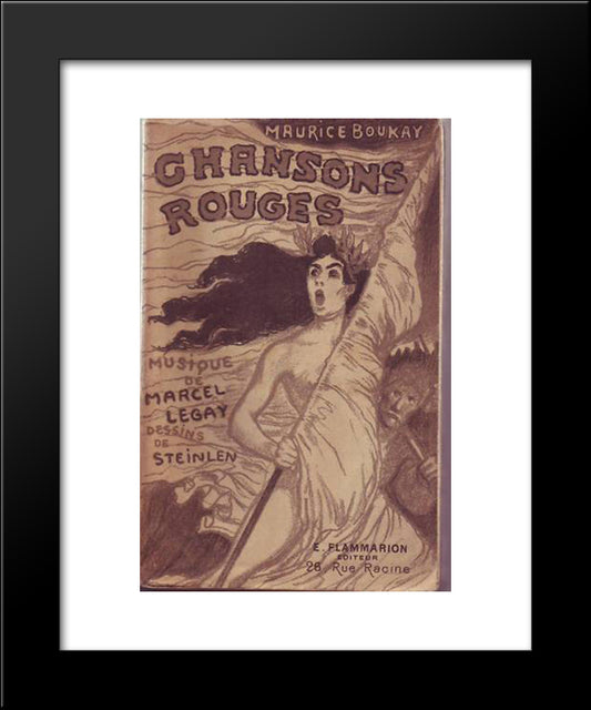 Chansons Rouges 20x24 Black Modern Wood Framed Art Print Poster by Steinlen, Theophile