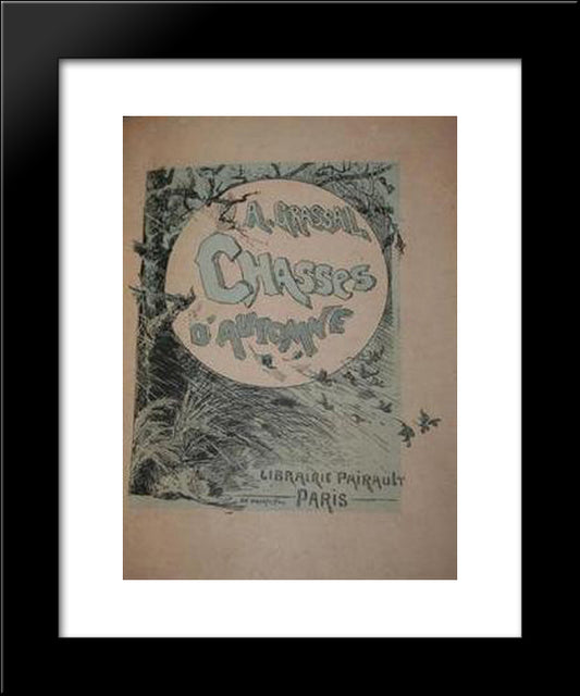 Chasses D'Automne 20x24 Black Modern Wood Framed Art Print Poster by Steinlen, Theophile