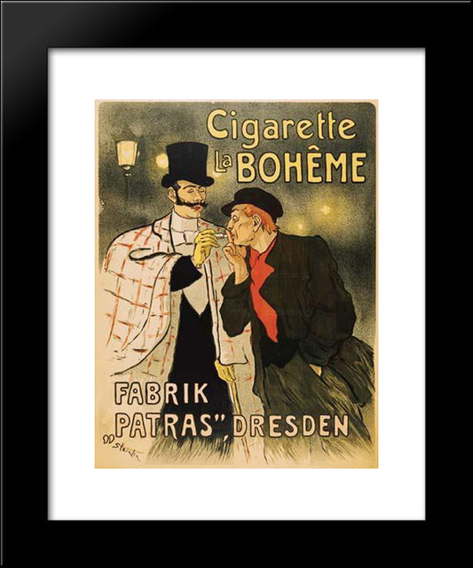 Cigarette La Boheme-1879 20x24 Black Modern Wood Framed Art Print Poster by Steinlen, Theophile