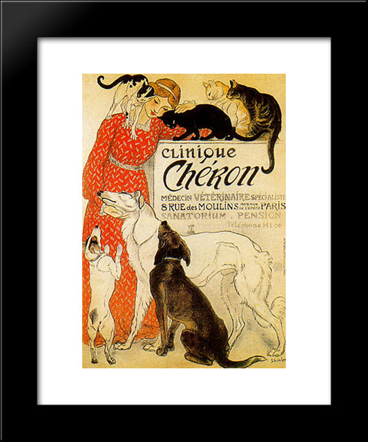 Clinique Cheron 20x24 Black Modern Wood Framed Art Print Poster by Steinlen, Theophile